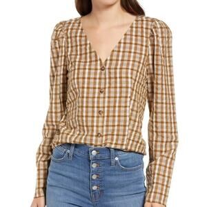 Madewell Women's Westover Sandown Paid Cotton Shirt Size 6/Medium